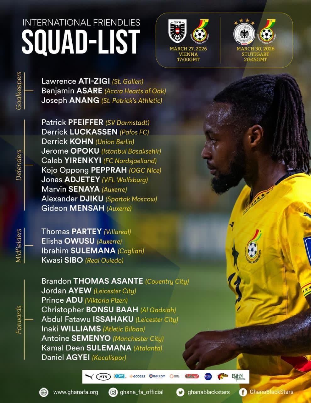 Gana Milli Takımı aday kadrosu