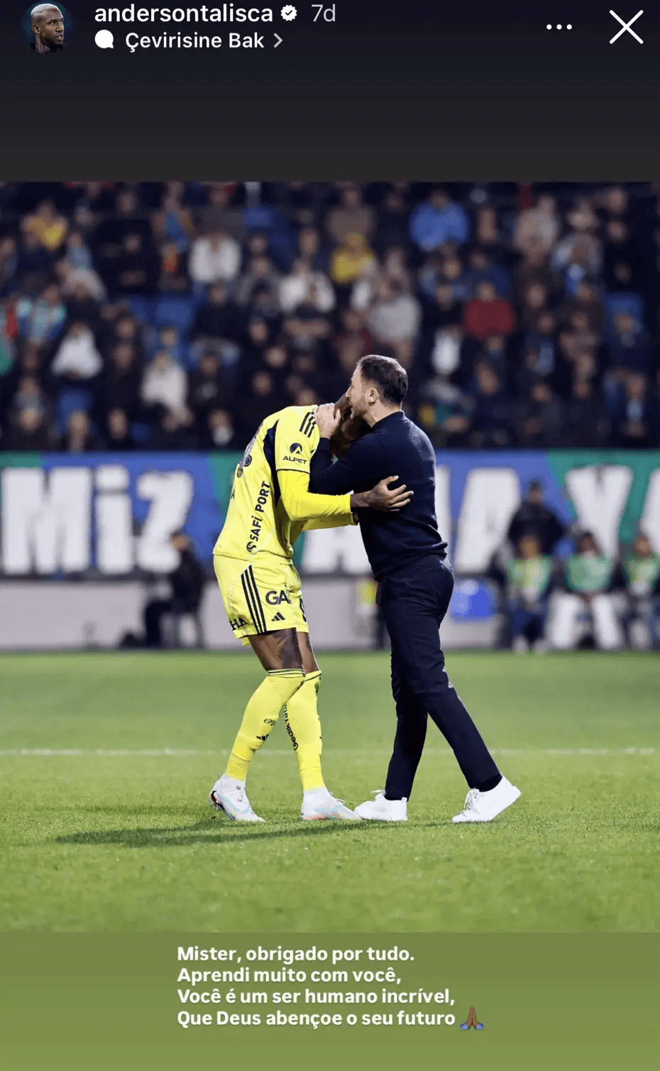 Anderson Talisca'nın&nbsp;Domenico Tedesco paylaşımı