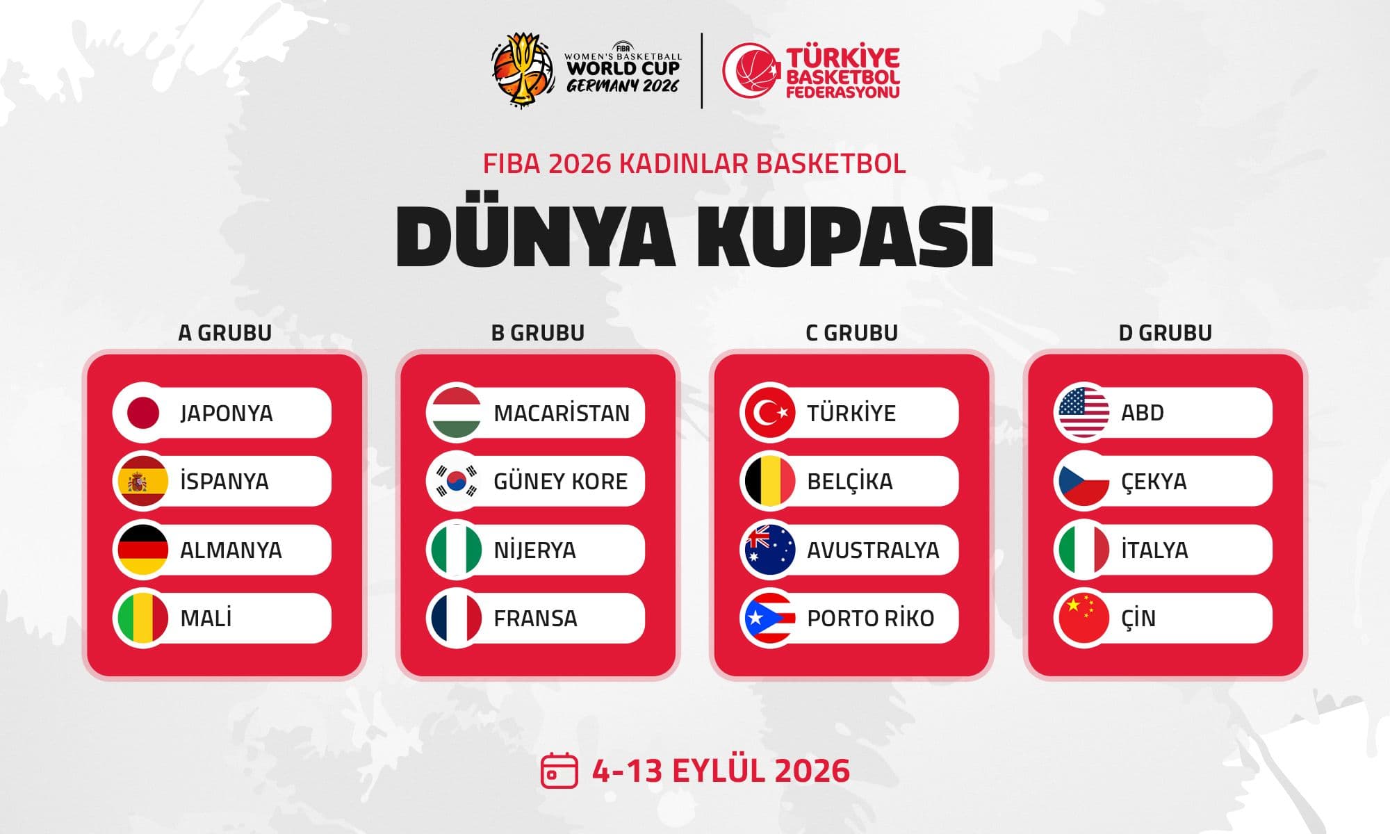 A Kadın Milli Takımımızın rakipleri