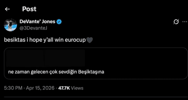 DeVante_Jones_Beşiktaş_Yanıt
