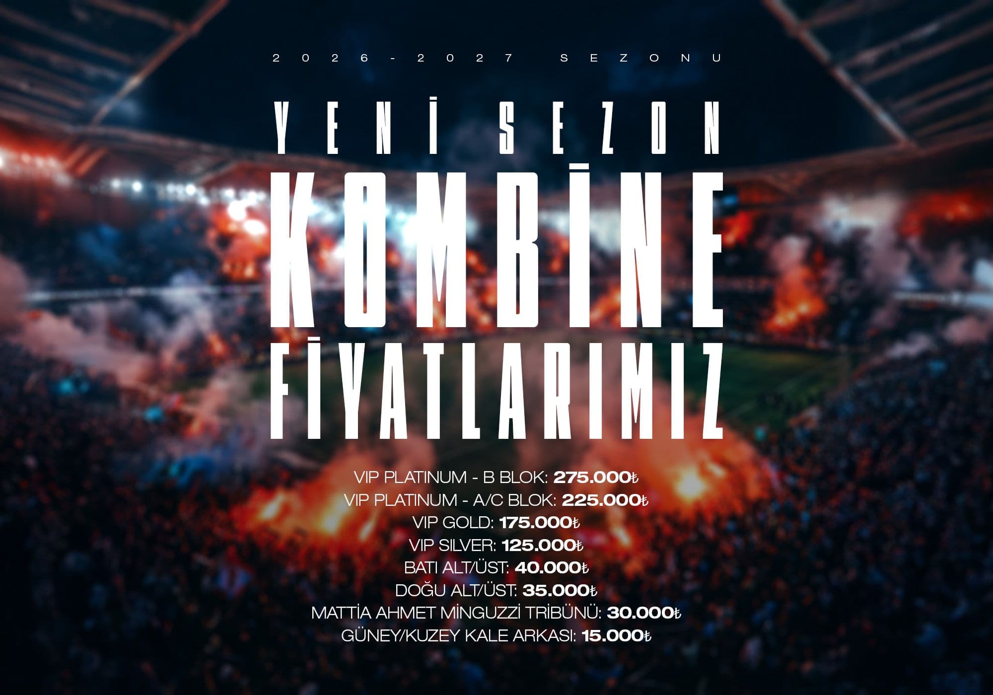 Trabzonspor'da kombine bilet satışları başlıyor