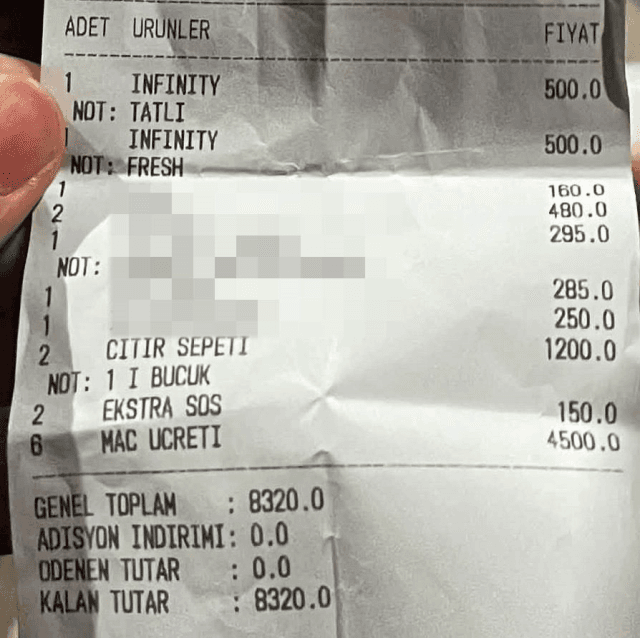 6 kişilik bir arkadaş grubundan, kişi başı 750 TL “maç izleme ücreti”&nbsp;