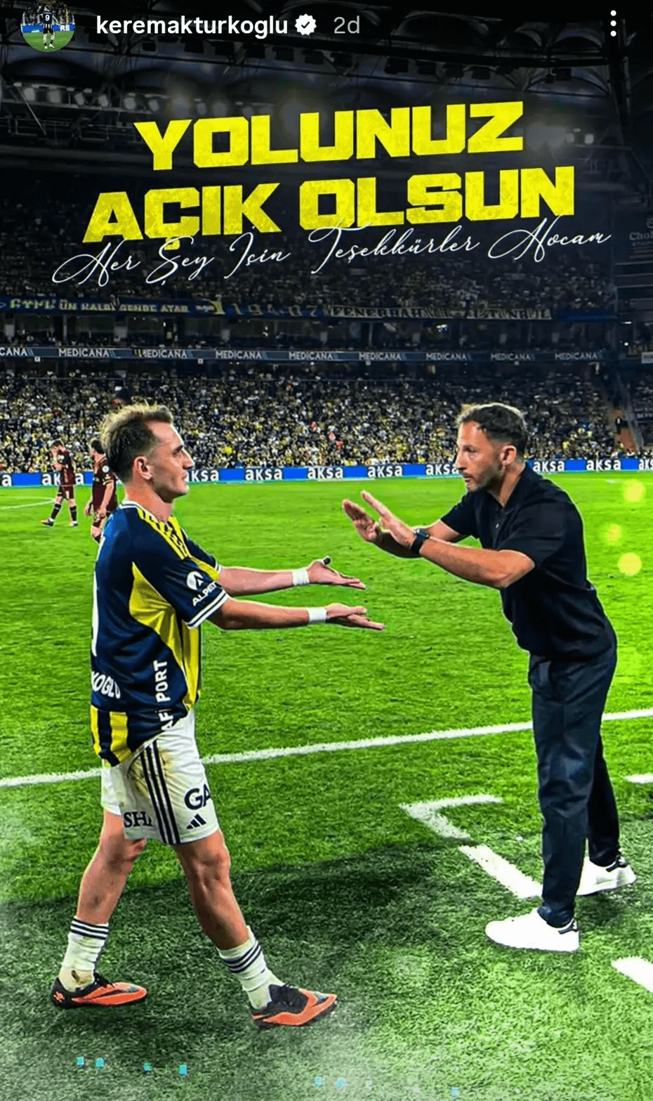 Kerem Aktürkoğlu'nun&nbsp;Domenico Tedesco paylaşımı