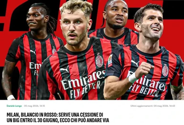 Calciomercato'da yer alan haber sayfası