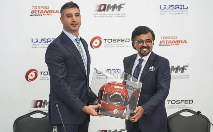 TOSFED Başkanı Eren Üçlertoprağı -&nbsp;QMMF Başkanı Abdulrahman Al-Mannai 