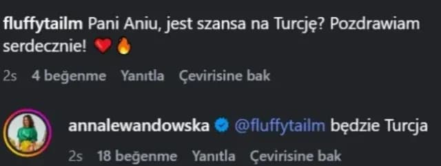 Lewandowski'nin eşi Anna Lewandowska'nın sosyal medyadaki cevabı