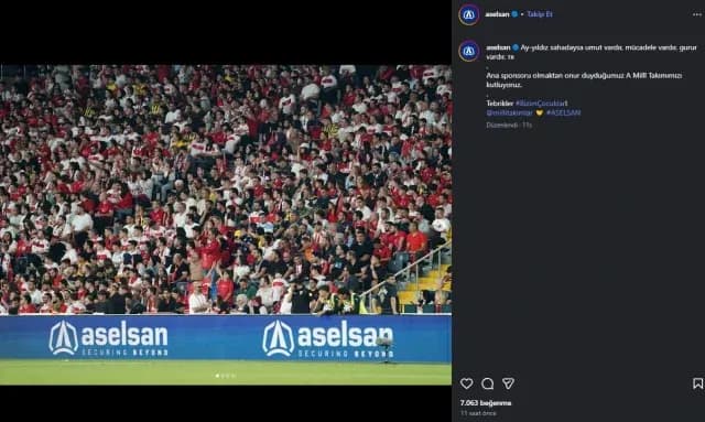 ASELSAN'ın milli takım paylaşımı