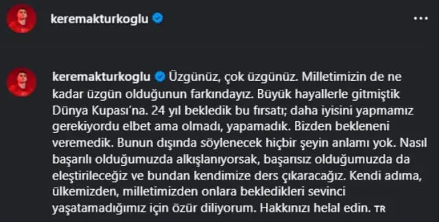 Kerem Aktürkoğlu'nun paylaşımı