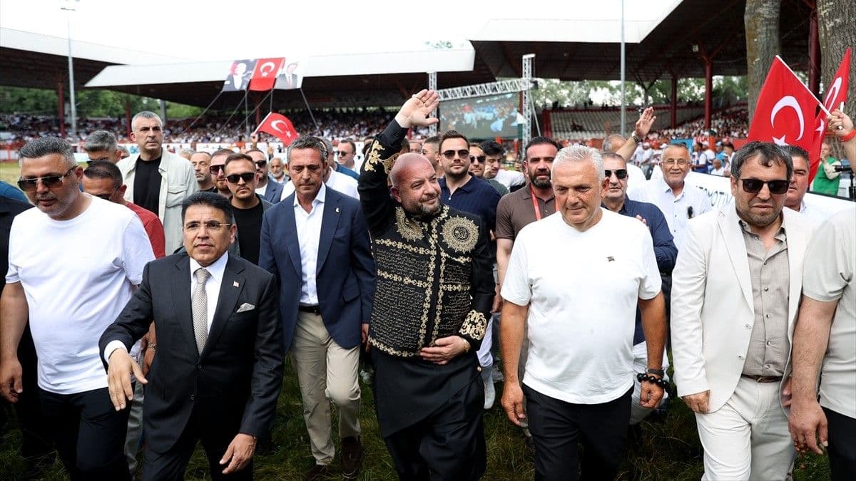 Tarihi Kırkpınar Güreş Ağası Ufuk Özünlü ve Fenerbahçe eski başkanı Ali Koç