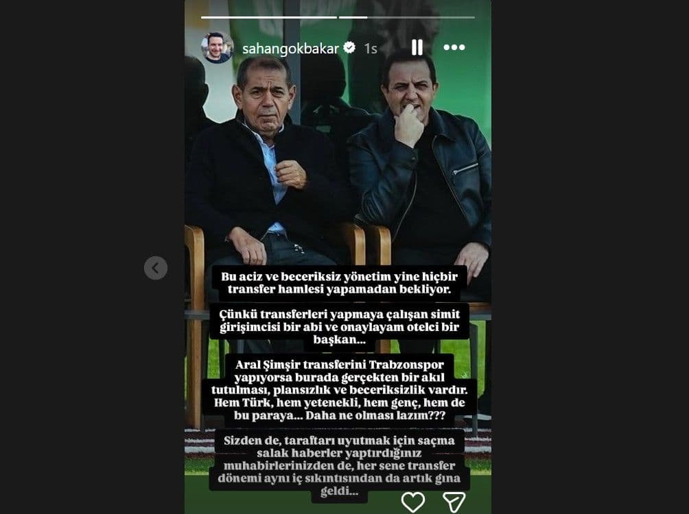 Şahan Gökbakar'ın paylaşımı