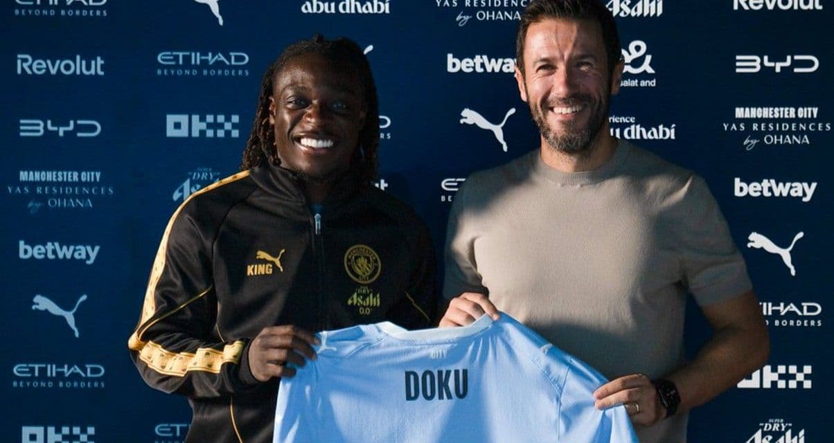 Manchester City, Belçikalı futbolcu Doku ile 5 yıllık yeni sözleşme imzaladı