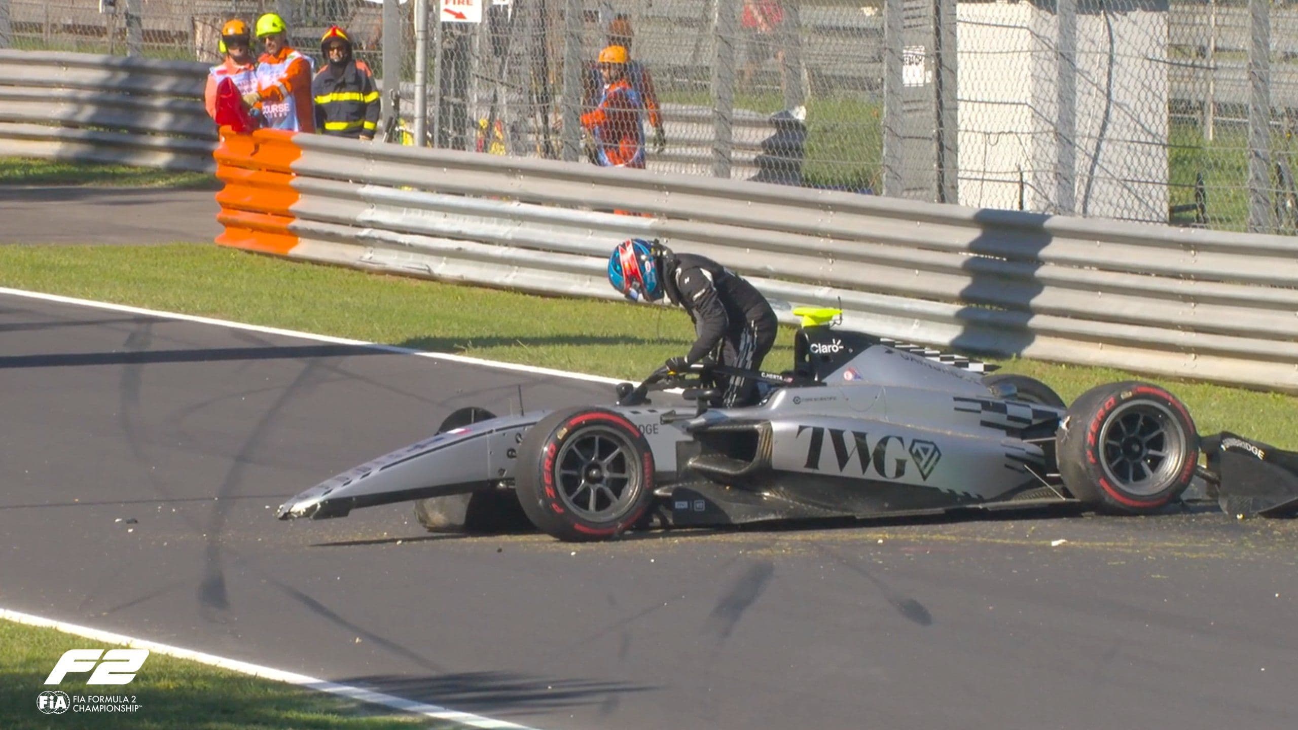 Colton Herta, ikinci Lesmo çıkışında bariyerlere temas etti