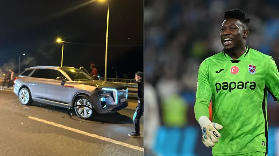 Onana'nın kaza geçirdiği arabanın son görüntüsü