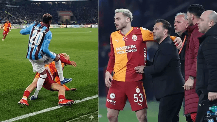 Galatasaraylı futbolcu Barış Alper Yılmaz'ın Trabzonsporlu futbolcu Wagner Pina'ya yaptığı müdahale.