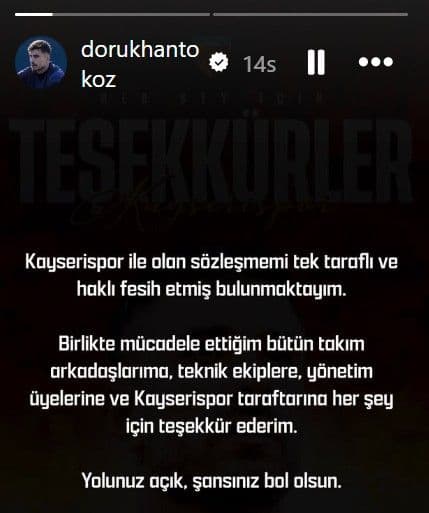 Dorukhan Toköz'ün paylaşımı