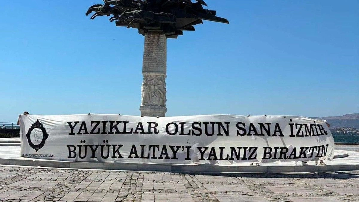 Altay taraftarından şehre tepki